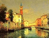 Canal Canvas Paintings - On a venetian Canal